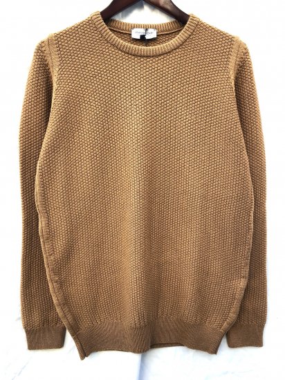 John Smedley Merino Wool 100% Textured Sweater Made in England Camel