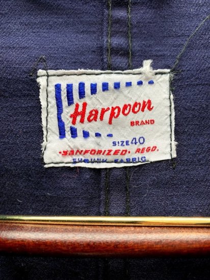 50's ~ 60's Vintage Harpoon Blue Drill Work Jacket Blue