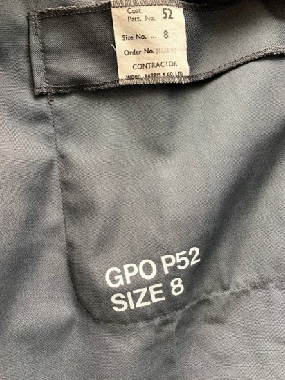 70's Vintage DeadStock GPO(General Post Office) P52 Over Coat Gray