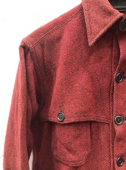 80's ~ Vintage Eddie Bauer x Woolrich CPO Wool Shirts Jacket Red 