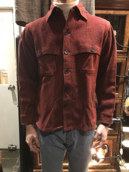 80’s ~ Vintage Eddie Bauer x Woolrich CPO Wool Shirts Jacket Red