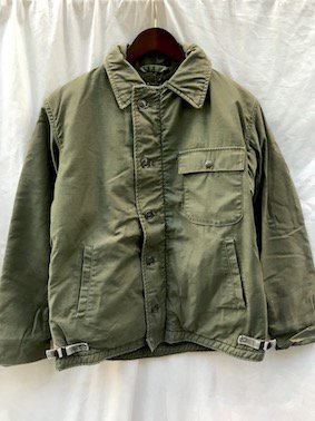 70's ~ 80's Vintage USN (US Navy) A-2 Deck Jacket Good Condition Olive / 2