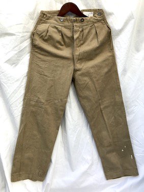 40's Vintage British Army Indian Made Khaki Drill Trousers Khaki