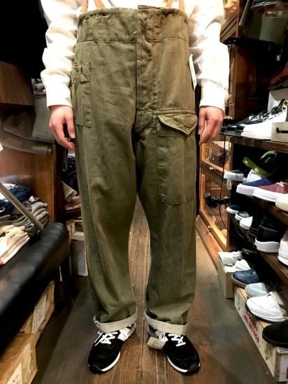 50's Vintage Dead Stock British Army Overalls Green Denim Trousers 