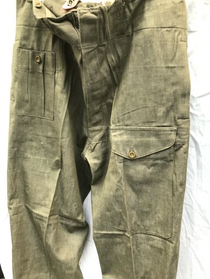 50's Vintage Dead Stock British Army Overalls Green Denim Trousers