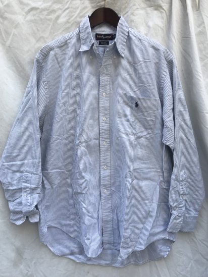 90's Old Ralph Lauren Oxford Button Down Shirt “”Big Shirts” Sax