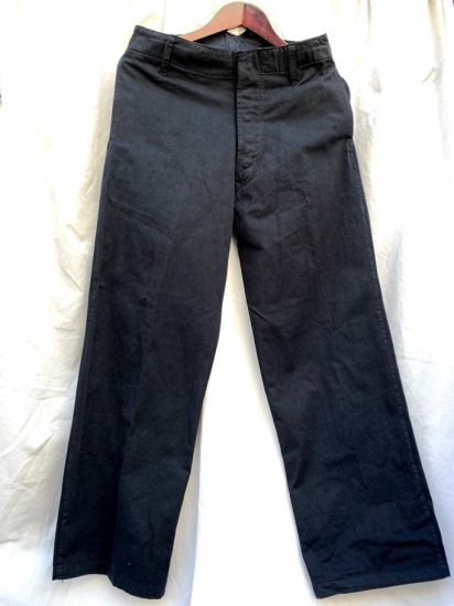 50s Vintage Royal Navy Officer Trousers Black Over Dyed / 1