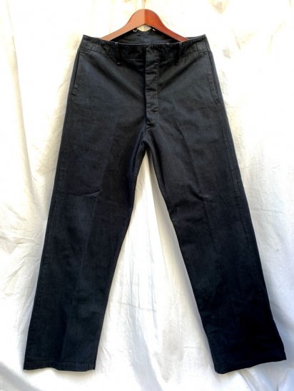40s Vintage Royal Navy Officer Trousers Black Over Dyed / 2