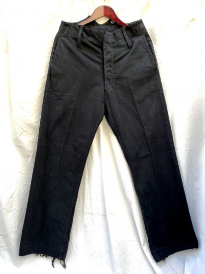 40s Vintage Royal Navy Officer Trousers Black Over Dyed / 3