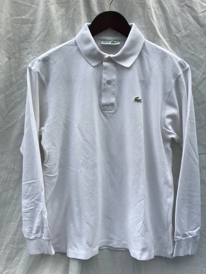 80s Vintage Lacoste L/S Polo Shirts Made in France  / White / 1