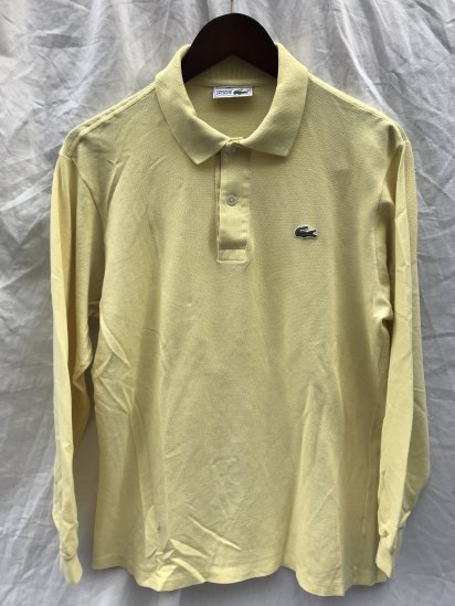 80s Vintage Lacoste L/S Polo Shirts Made in France / Yellow / 