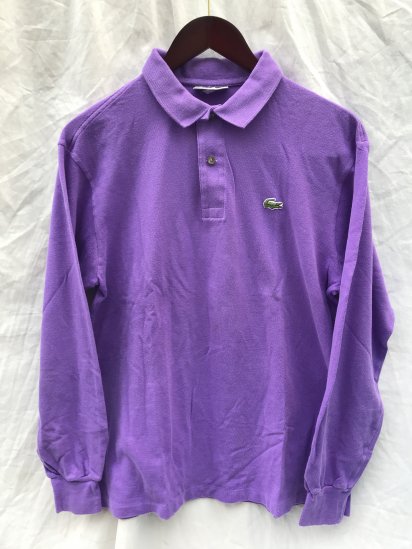 70s Vintage Lacoste L/S Polo Shirts Made in France / Purple / 5