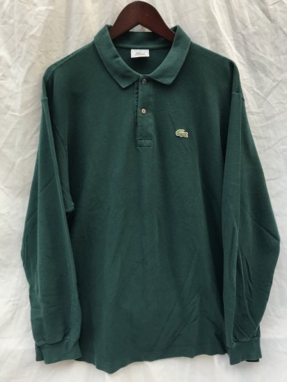 90's Vintage Lacoste L/S Polo Shirts Made in France / Green / 8