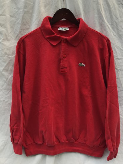 70s Vintage Lacoste L/S Polo Shirts Made in France / Red / 10