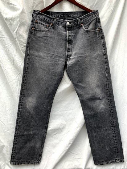 90s Vintage LEVIS 501 Black Denim Pants Made In USA / 22