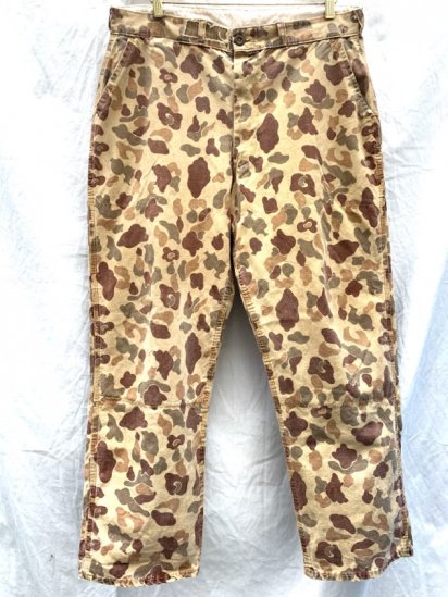 60s∼70s Vintage Cotton Canvas Hunting Pants Duck Hunter Camo