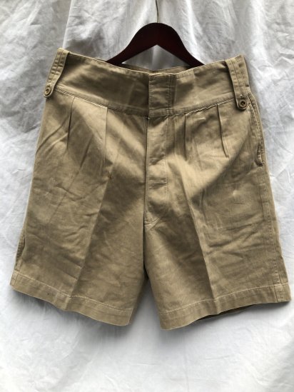 <img class='new_mark_img1' src='https://img.shop-pro.jp/img/new/icons50.gif' style='border:none;display:inline;margin:0px;padding:0px;width:auto;' />40-50's Vintage British Army Khaki Drill Shorts / 3