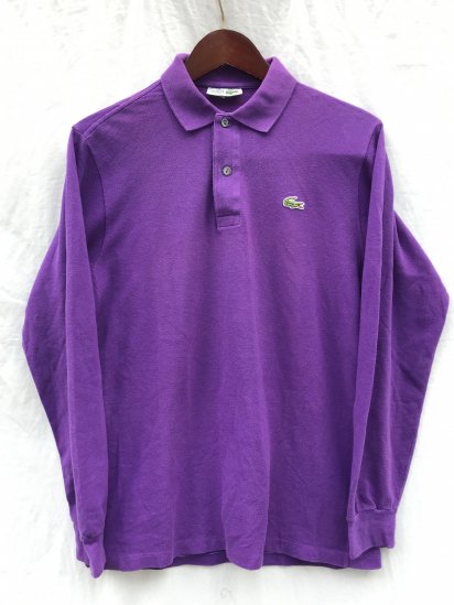 70s Vintage Lacoste L/S Polo Shirts Made in France / Purple 