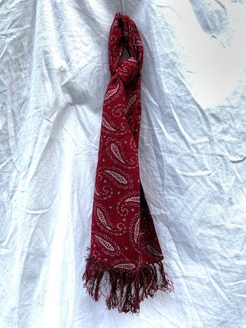 Vintage Tootal Rayon Scarf Made In England Red Paisley / 17

