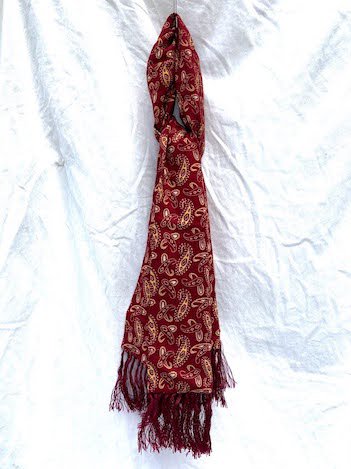 Vintage Tootal Rayon Scarf Made In England Red Paisley / 19