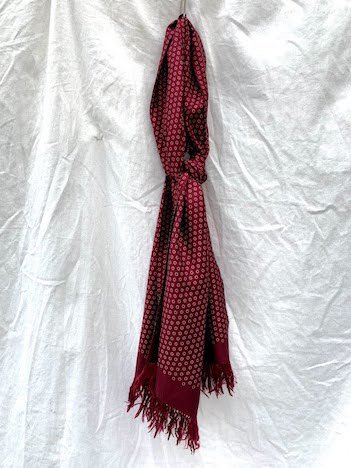 Vintage Silk Scarf RedWhite