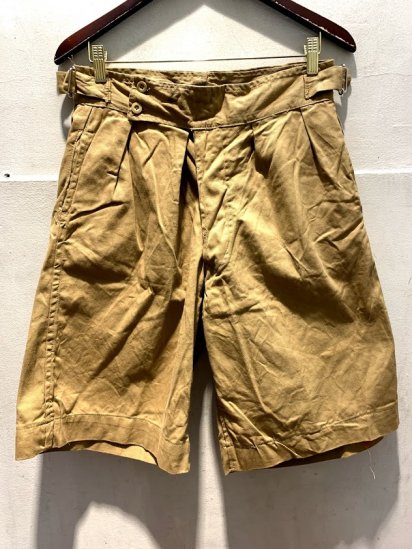 ~80's Vintage Dead Stock British Army 2 Pleated Khaki Drill Shorts W∼32/ 3
