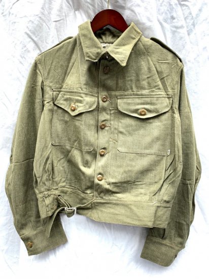 50's Vintage Dead Stock British Army Battle Dress Uniform Green Denim Jacket Green 9