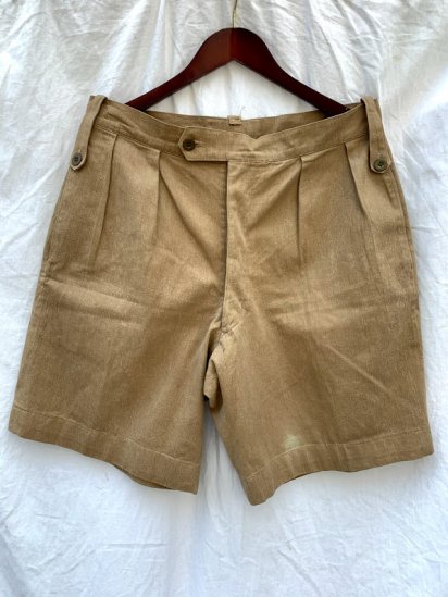 40-50's Vintage British Army Khaki Drill Shorts W~35 / 1

