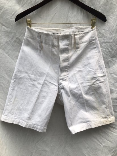 40's Vintage Royal Navy White Drill Shorts by 