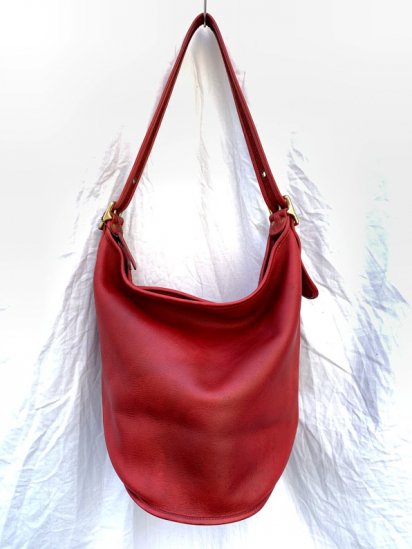 Vintage Old Coach Leather Shoulder Bag Made in USA Red

