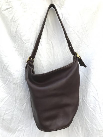 Vintage Old Coach Leather Shoulder Bag Made in USA Dark Brown

