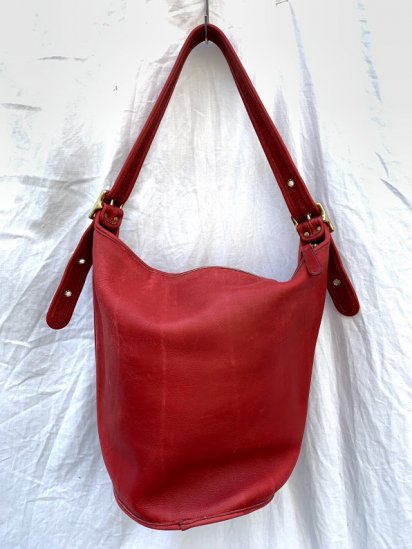 Vintage Old Coach Leather Shoulder Bag Made in USA Red