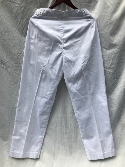 60's Vintage Royal Navy White Drill Trousers ~31×28 / 2 