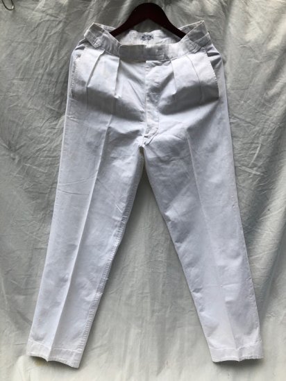 70's Vintage Royal Navy White Drill Trousers Made by GIEVES Ltd. ~3029

