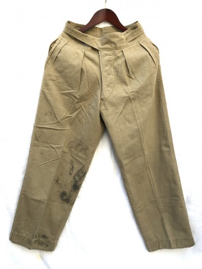 40's Vintage British Indian Army Khaki Drill Trousers