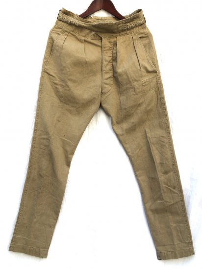 50-60s Vintage British Army Khaki Drill Trousers 