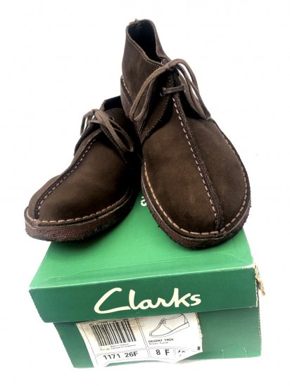 Clarks クラークス ブーツ 90s スウェード トレック TREK BOOT イングランド製 デッドストック シューズ 靴 ブラック 黒 シンプル ブランド 普段使い サイズ：25.5cm US7.5 【メンズ】