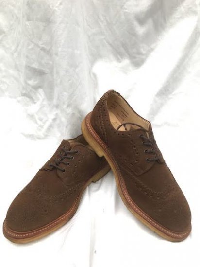 SANDERS Suede Brogue Shoes MADE IN ENGLAND
