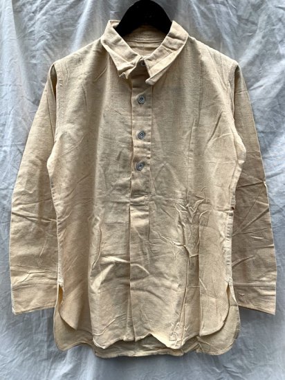 <img class='new_mark_img1' src='https://img.shop-pro.jp/img/new/icons50.gif' style='border:none;display:inline;margin:0px;padding:0px;width:auto;' />30's Vintage Dead Stock British Indian Army Cotton Linen ? Hospital Pullover Shirts SIZE : M / 4