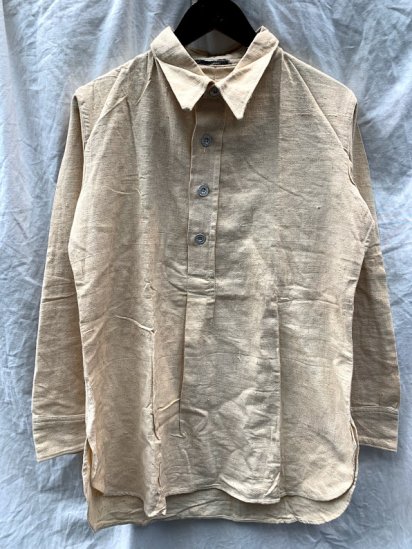 <img class='new_mark_img1' src='https://img.shop-pro.jp/img/new/icons50.gif' style='border:none;display:inline;margin:0px;padding:0px;width:auto;' />30's Vintage Dead Stock British Indian Army Cotton Linen ? Hospital Pullover Shirts SIZE : M / 5