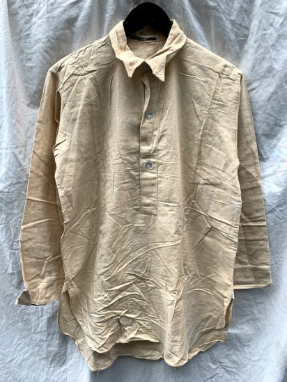 <img class='new_mark_img1' src='https://img.shop-pro.jp/img/new/icons50.gif' style='border:none;display:inline;margin:0px;padding:0px;width:auto;' />30's Vintage Dead Stock British Indian Army Cotton Linen ? Hospital Pullover Shirts SIZE : M~L / 6