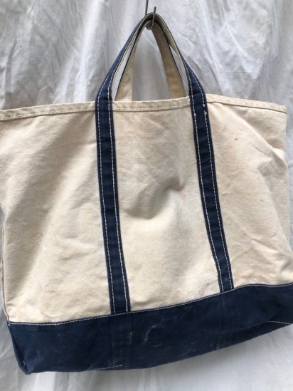 80-90's Vintage L.L.Bean Boat & Tote Made in U.S.A Navy×Natural