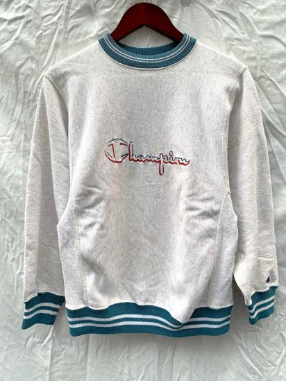 80~90's Vintage Champion Lined Rib Reverse Weave Sweat Shirts Made 