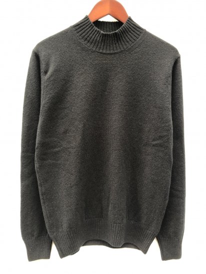 Mars Knitwear Lambswool Plain Knit Turtle Neck Sweater Made in U.K Black -  ILLMINATE Official Online Shop