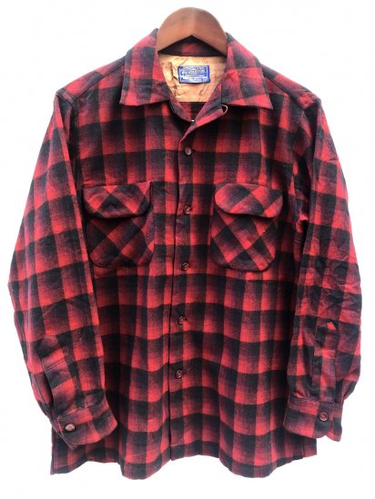 50's Vintage Pendleton Board Shirts Made in U.S.A Red Check / 1