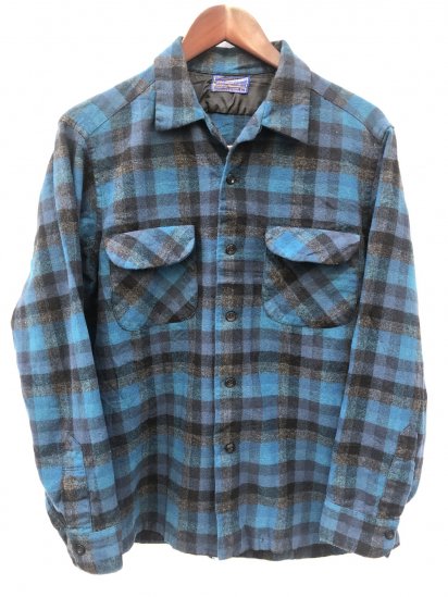 50's Vintage Pendleton Board Shirts Made in U.S.A Blue Check / 2