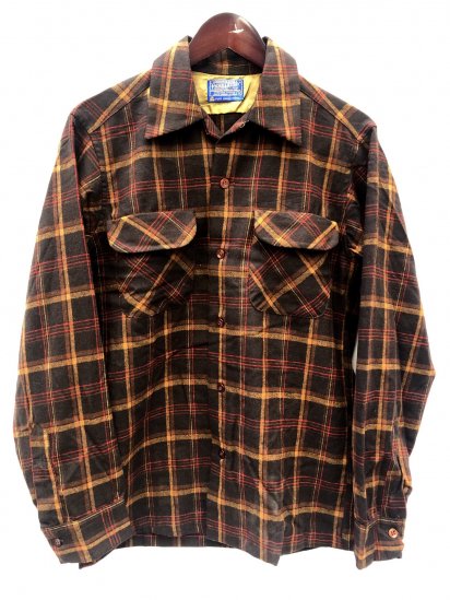 60-70's Vintage Dead Stock Pendleton Board Shirts Made in U.S.A Brown Check / 3