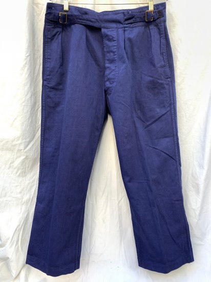 50's Vintage Royal Navy Cross Belt Drill Trousers 