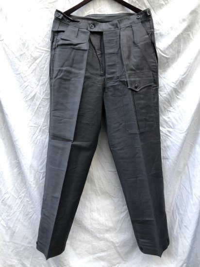 50-60's Vintage Dead Stock Belgium Grey Moleskin Work Trousers (SIZE : 3531 1/2) / 6