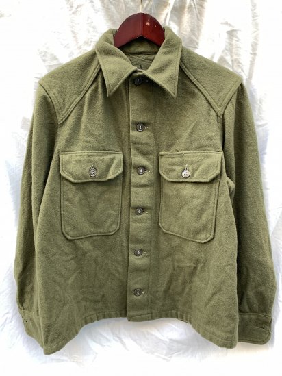 50's Vintage US Army Cold Weather Wool Field Shirts (SIZE : M) / 6